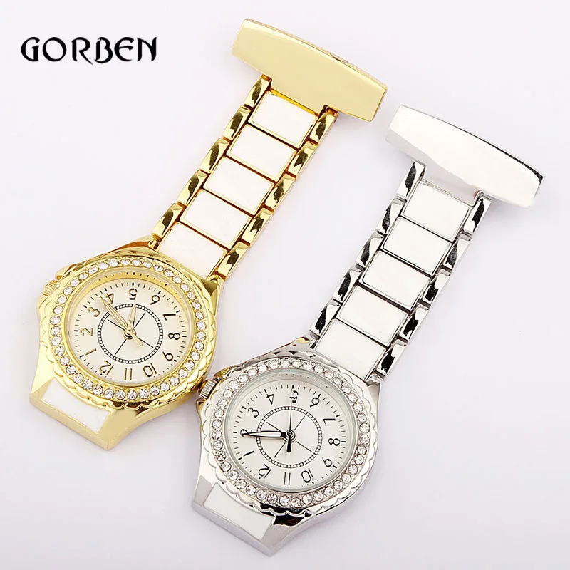 Часы медсестры Fob роскошные золотые серебряные карманные часы Модные Аналоговые женские элегантные винтажные женские часы из нержавеющей стали