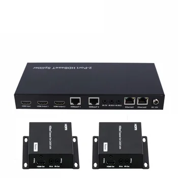 

PUZHIJIE HDBaseT Splitter 1x2 Extends 4K2K Upto 70M 1080P upto 100M and POC RS232 Bi-Direction IR HDBaset Extender Splitter