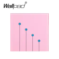 Розовый светодио дный адррес Wallpad 4 банды 1 Путь настенный выключатель сенсорный 110 В ~ 220 В Водонепроницаемый сенсорный выключатель света