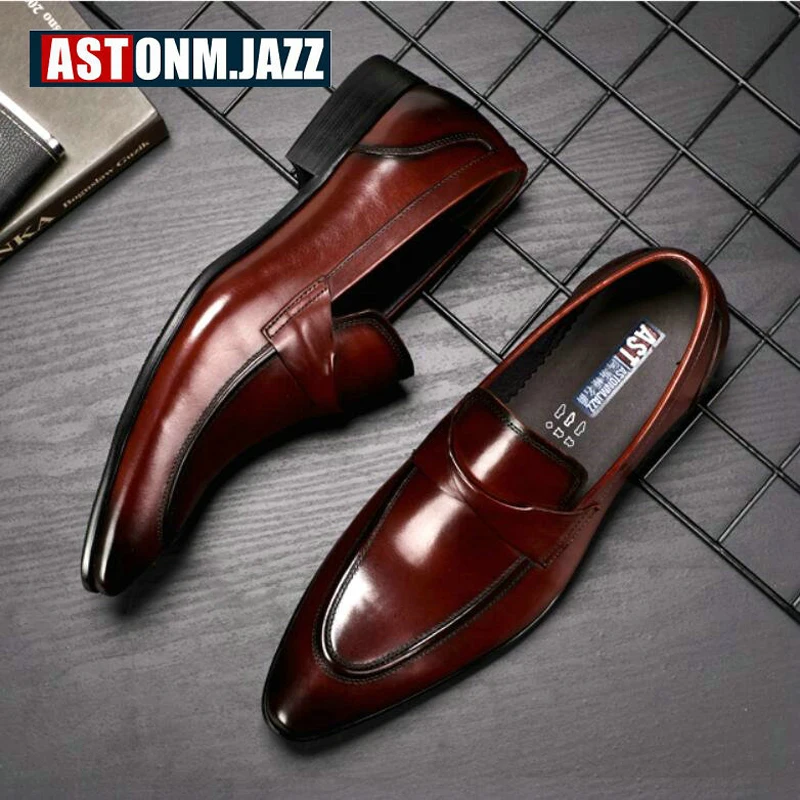Mens Casual Shoes' Slip-On Loafers Genuine Leather Shoes Men Classic Wedding Shoe Black Heeled Casual Shoes Men Leather Oxfords Mens Casual Shoes' Slip-On Loafers Genuine Leather Shoes Men Classic Wedding Shoe Black Heeled Casual Shoes Men Leather Oxfords