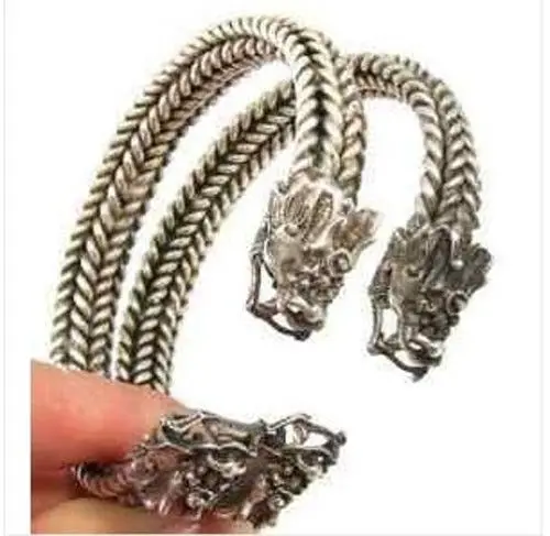 

2PCS Tibetan dragon head cuff men's bracelet^^@^18K GP SHIPPING 5.25