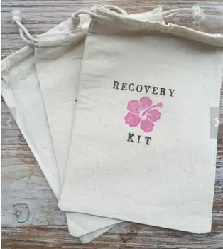 

personalized Hawaiian wedding Party Hangover Kits jewelry favor muslin Bags Bachelorette hen bridal shower favors gifts holders