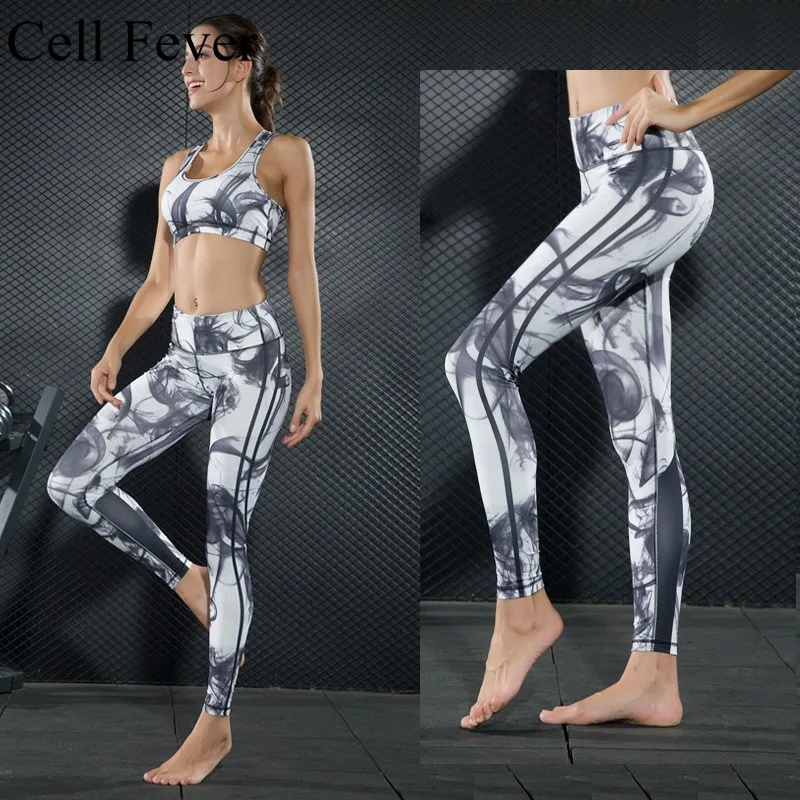 

Yoga Set For Women 2 Pieces Sports Suits Print Scrunch Leggings Sport Bra Gym Workout Running Breathable Tracksuits Active Wear
