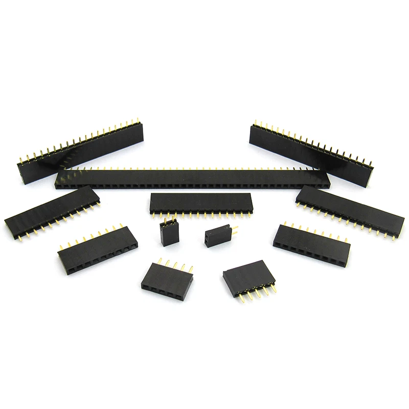 

10PCS 2.54mm Single Row Pin Female Pin Header Socket 1*2p 3p 4p 5p 6p 7p 8p 9p 10p 12p 14p 16p 20p 40p Pin Connector
