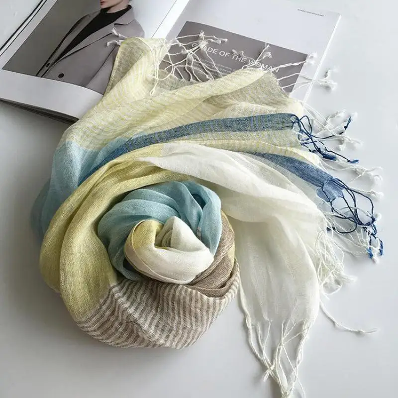 

Unisex Style spring summer autumn winter Scarf Cotton And Linen Solid Color long women's scarves shawl fashion men scarf