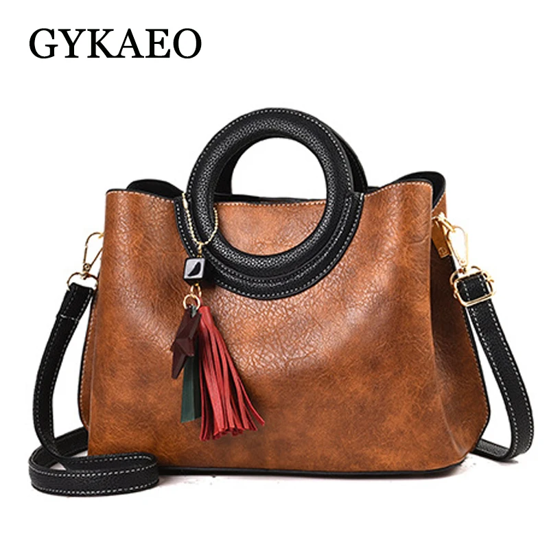 

GYKAEO Luxury Handbags Women Bags Designer Leather Tote Bag Ladies Casual Brown Red Small Messenger Shoulder Bags Bolsa Feminina