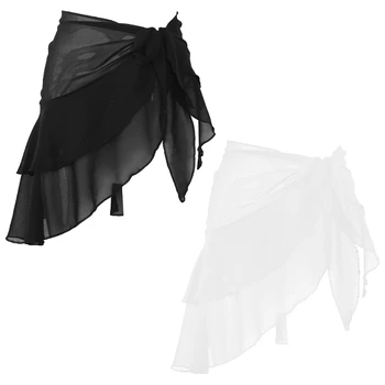 

Chiffon Skirts Beach Cover up Sarong Multi Wear Ruffle Swimsuit Wrap for Women