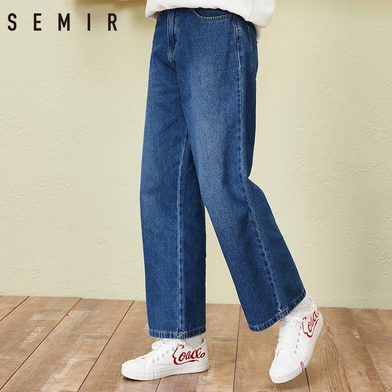 SEMIR новые джинсы для женщин 2019 свободные штаны в винтажном стиле широкие брюки с