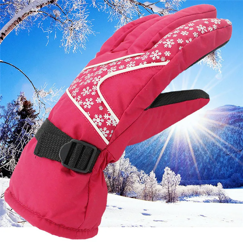New Winter Women's Warm Gloves Adjustable Waterproof Windproof Snowboard Skiing outdoor Sports Gloves Accessories #4S26 (9)