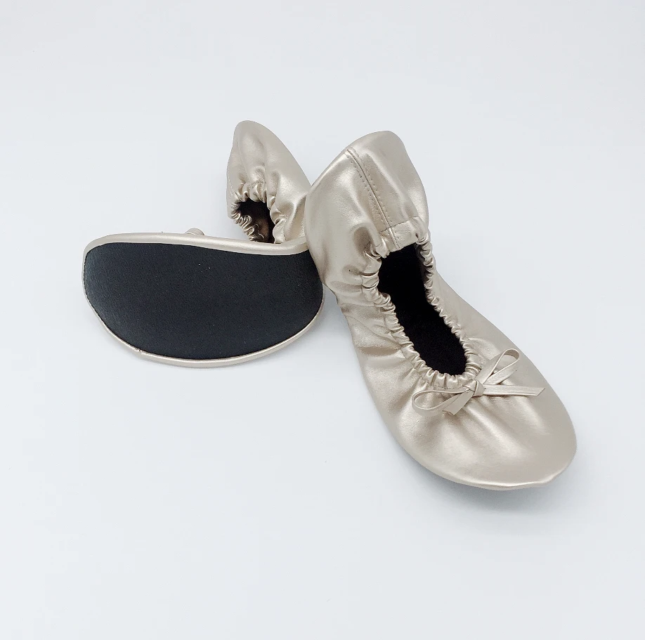 Frauen 2016 Logo Schuhe Wohnungen Beste Ballett Angepasst Gold Freies In Verschiffen Aufrollen Ballerina Verkauf Tasche Mit Xqwgf