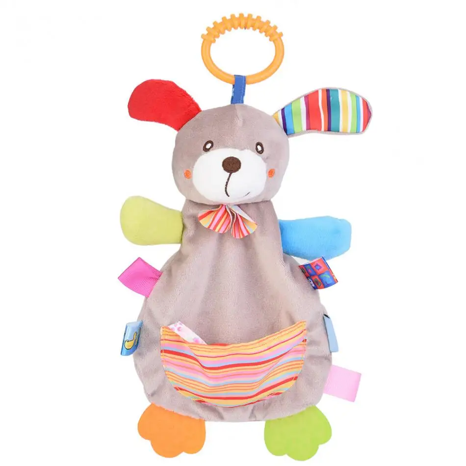 Мультяшные детские игрушки-полотенце, милые хлопковые удобные животные, полотенце, спокойная кукла, прорезыватель, игрушка, Успокаивающая кукла для младенцев