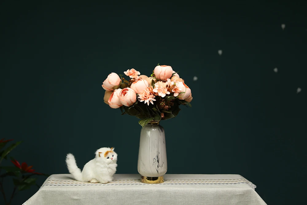 CHENCHENG, 11 головок, искусственный цветок, роза, искусственный шелк, пион, свадебный букет, свадебное украшение, домашний стол, Осенний Декор