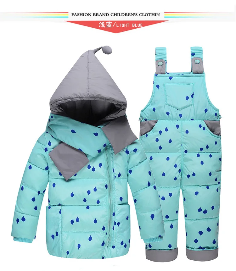 Г. Зимние пуховики для маленьких девочек детский зимний комбинезон, комплекты одежды для детей теплые детские пуховики, верхняя одежда, пальто+ штаны, комбинезон