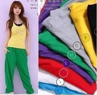 

Stock Spring hiphop female loose casual pants hip-hop pants lovers thin long trousers