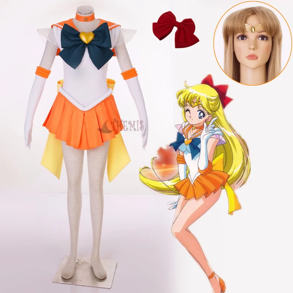 Athemis Anime Sailor Měsíc Minako Aino / Sailor Venuše SuperS Cosplay Kostým na míru Custom Made Any Size Dress High Quality Outfit