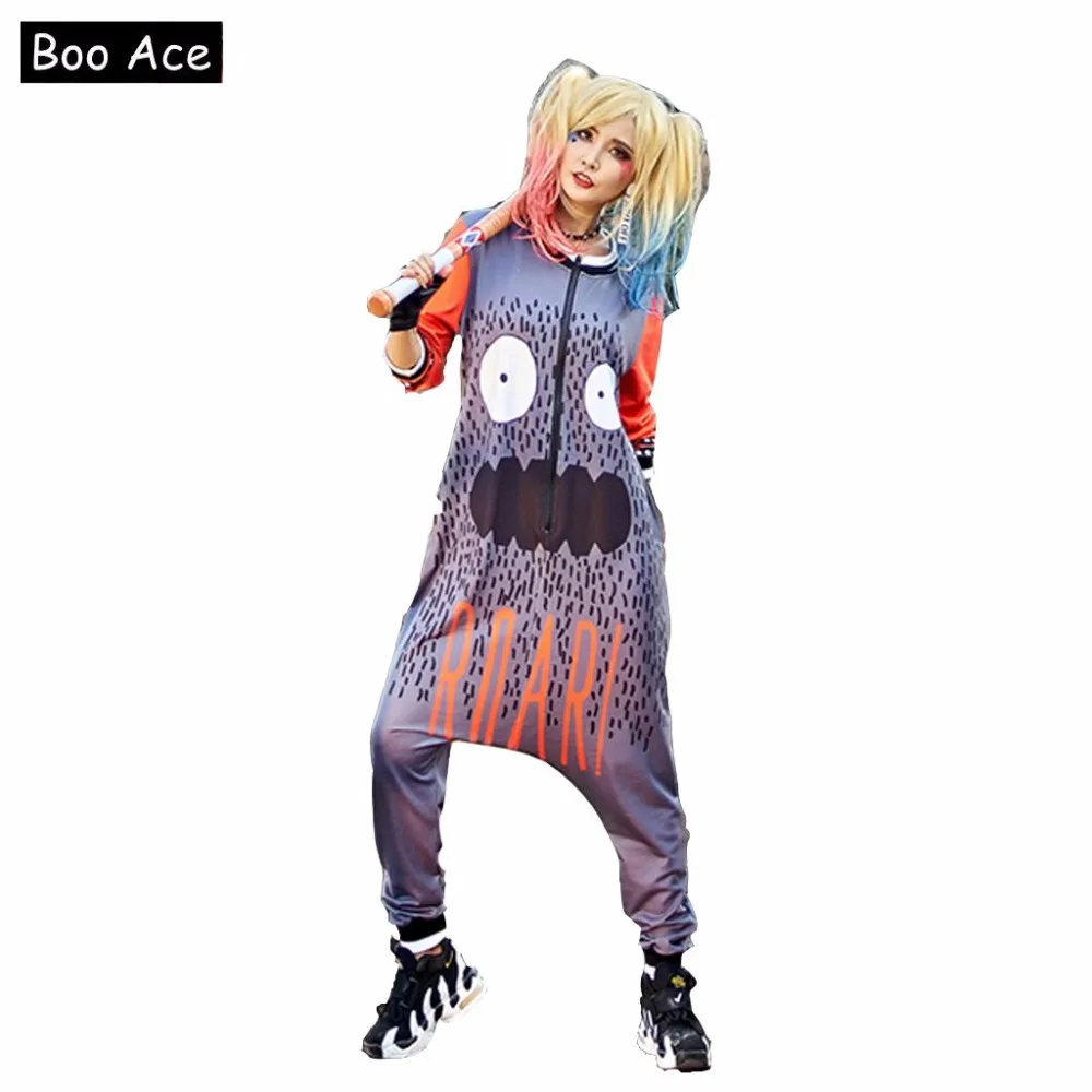 2017 Boo Ace Winter Anime Printed Women Hip hop Bodysuit with Cap