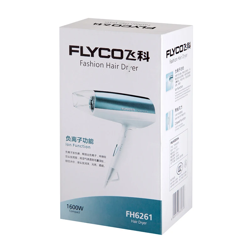 Flyco FH6260 фен профессиональный Secador De Cabelo Профессиональный сеше шевроу с насадками Складная ручка горячий и холодный ветер