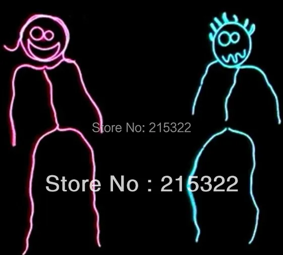 

Carton el wire Luminous stickman led costume suits