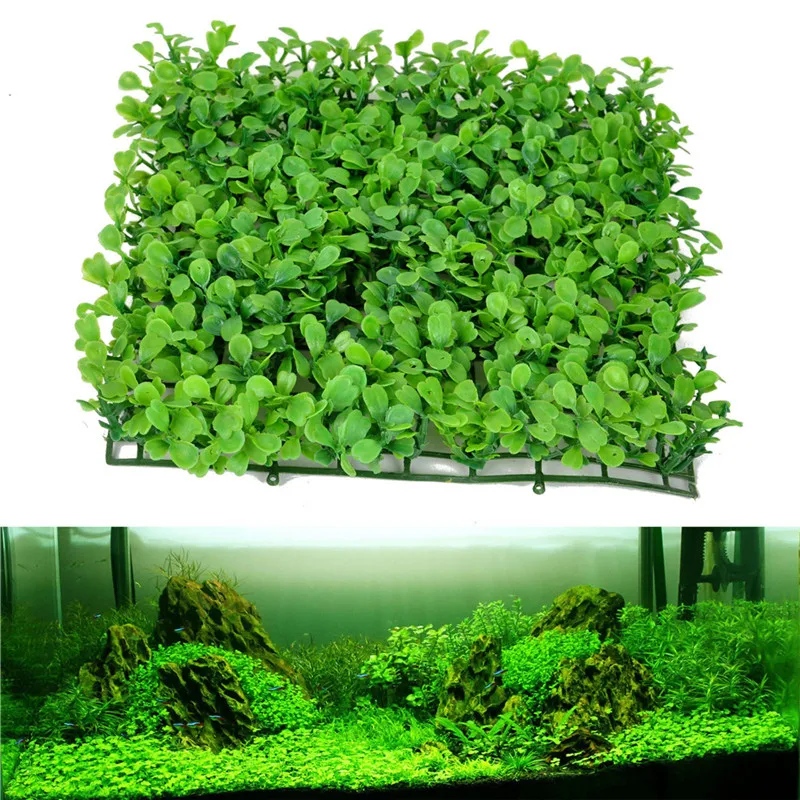 1 шт. искусственная пластиковая зеленая трава растение аквариум орнамент растение аквариум газон ландшафтное украшение