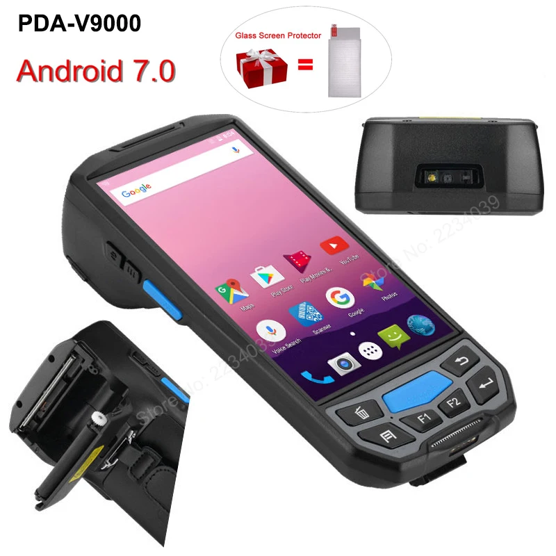 4G android 7 0 прочный nfc rfid считыватель 2d сканер штрих кода все в одном портативный