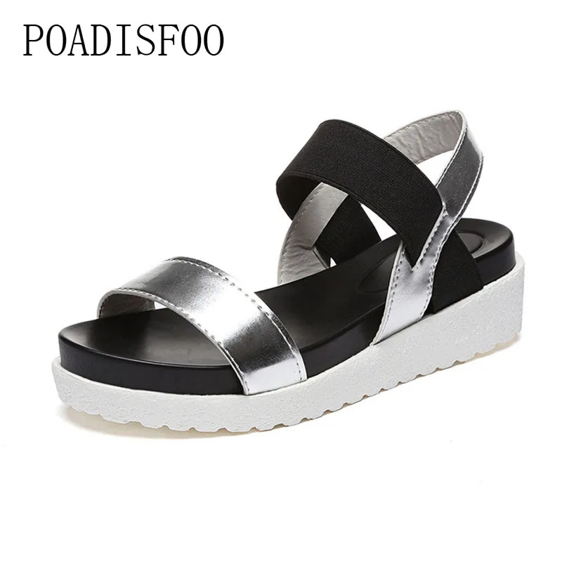 2018 new fashion fish head sandals female robe thick bottom elastic buckle with Roman shoes women's sandals .HYKL-810