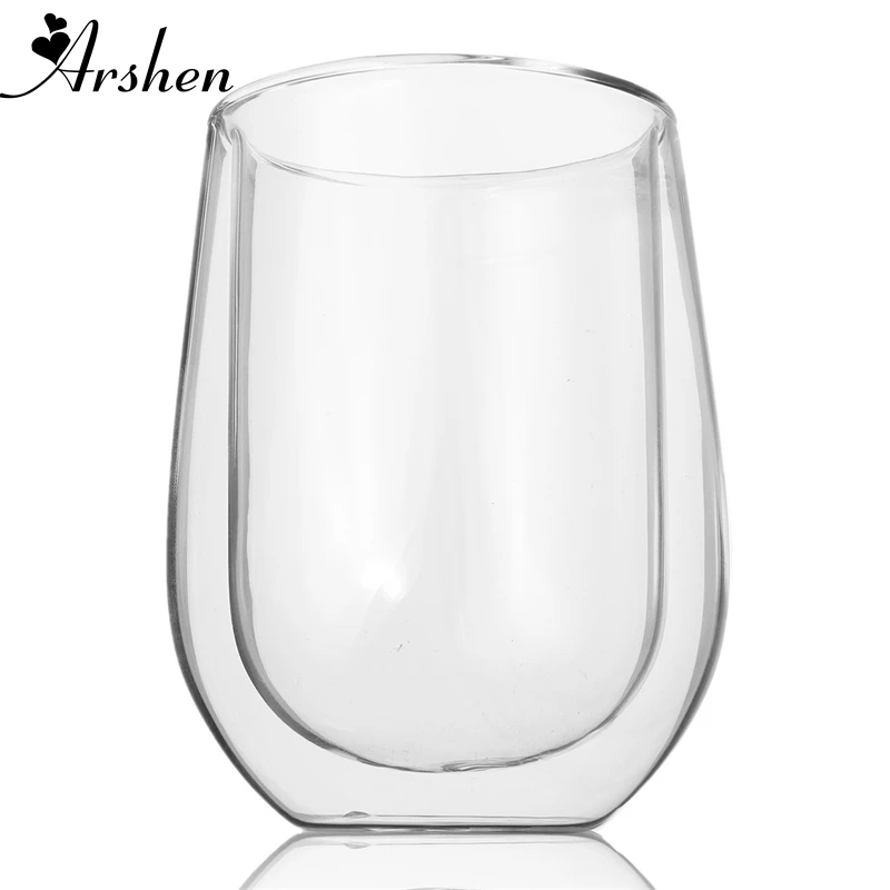 

Arshen Top Sale 250ml Double Wall Egg Shape Glass Coffee Mug High Temperature Resistant Tea Mugs and Cups Glassware Drinkware