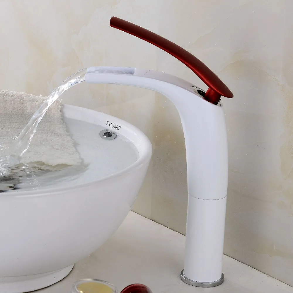 

OUYASHI bathroom basin faucet single hole deck mounted free shiping modern waterfall water tap