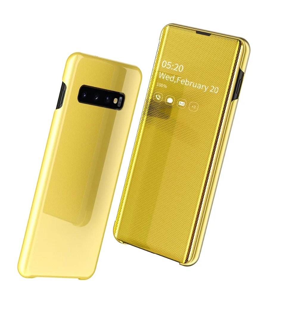 10 шт. Clear View Флип Чехол Для samsung A30 A50 A70 S9 S8 Plus Note 9 8 S7 край A750 A7 роскошный зеркальный чехол