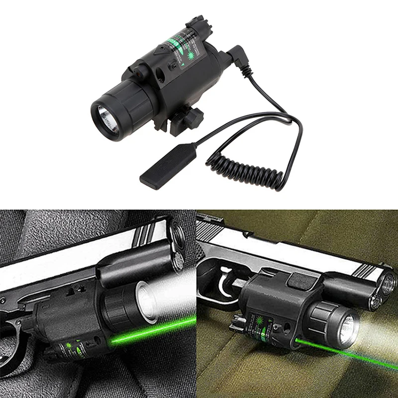 Охотничий Тактический Мощный светодиодный светильник фонарь+ зеленый точечный лазерный прицел для пистолета винтовки с 20 мм Рельсом Вивер Пикатинни