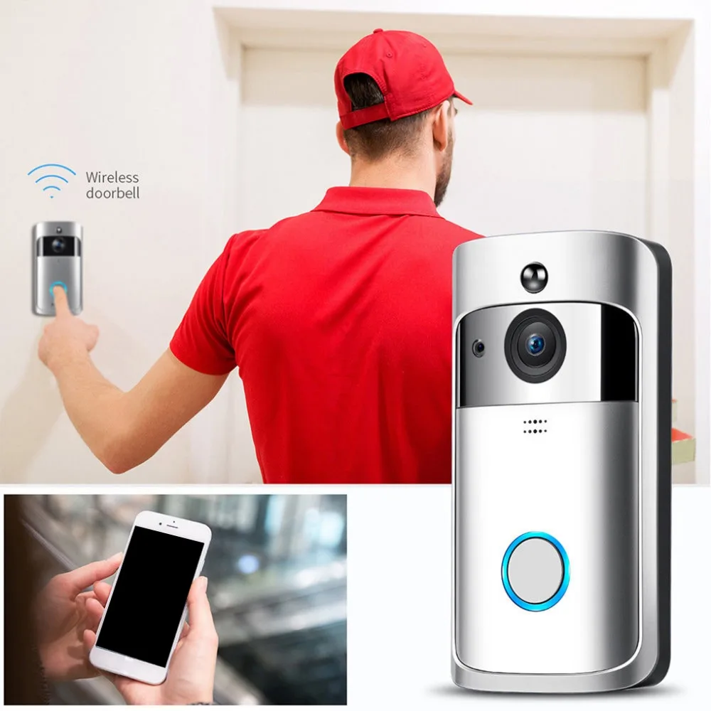 Campainha da porta com vídeo, campainha inteligente com câmera de ...