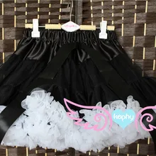 Модная пышная шифоновая юбка-американка черного и белого цвета; юбки-пачки для маленьких девочек; юбка принцессы; одежда для танцевальной вечеринки