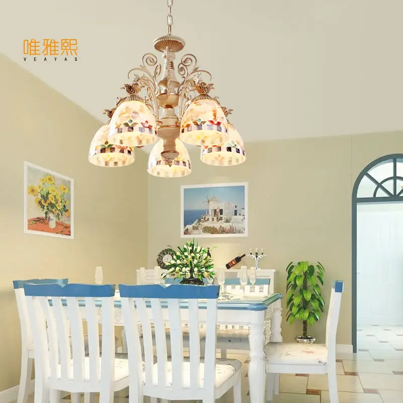 Золотые люстры антикварная лампа бра tiffany light conch glass для спальни гостиной