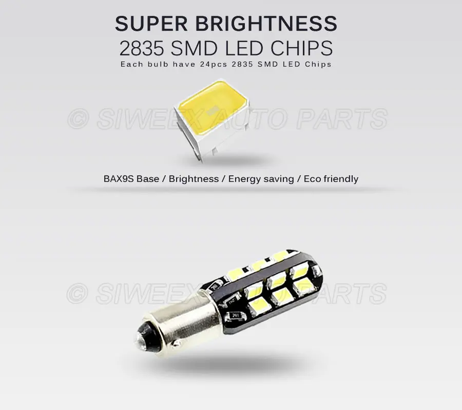 1 шт. Автомобильные светодиодные лампы H6W BAX9S 24 SMD 2835|h6w led bax9s|12v car lampcar door light |