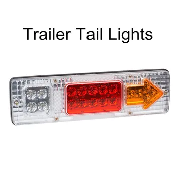 

2pcs 24V Waterproof 19 leds ATV Trailer Truck LED Tail Light Lamp Reverse Running Brake Turn Lights Yacht Car-Trailer Taillight