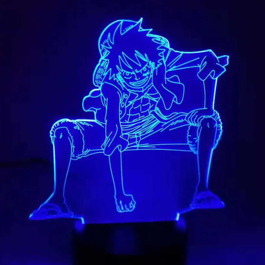 3D светодиодный ночной Светильник аниме Одна деталь Луффи настольная лампа USB 7 цветов атмосфер детский спальный светильник ing для подарок на день рождения для мальчика