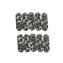 10Pcs/Set 6cm Leopard Double Side Professional Manicure Art Tools Kit Fingernail Toenail Nail Buffer Block Emery Board Nail File