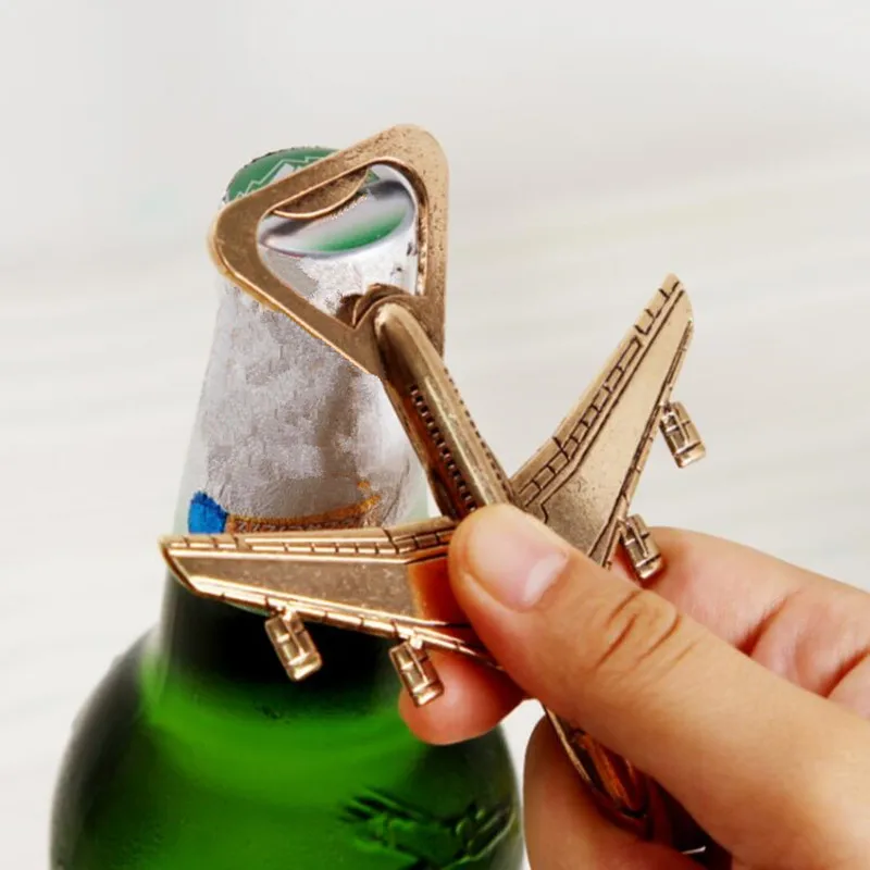 WHISM Aluminum Alloy Airplane Soda Beer Bottle Opener Creative Aircraft