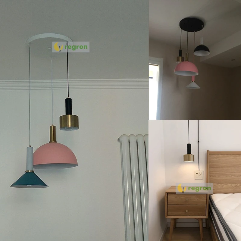 Industrial nórdico viento Loft moderno colgante luz Led comedor sola cabeza bombilla pequeña Dinamarca hierro lámpara de iluminación