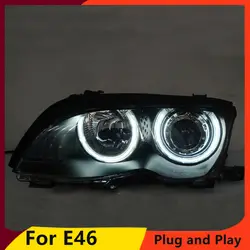 KOWELL автомобильный Стайлинг для BMW E46 фары 2001-2004 320 328 светодиодный DRL H7 HID Ангел глаз ксеноновые лампы головного света светодиодные фары