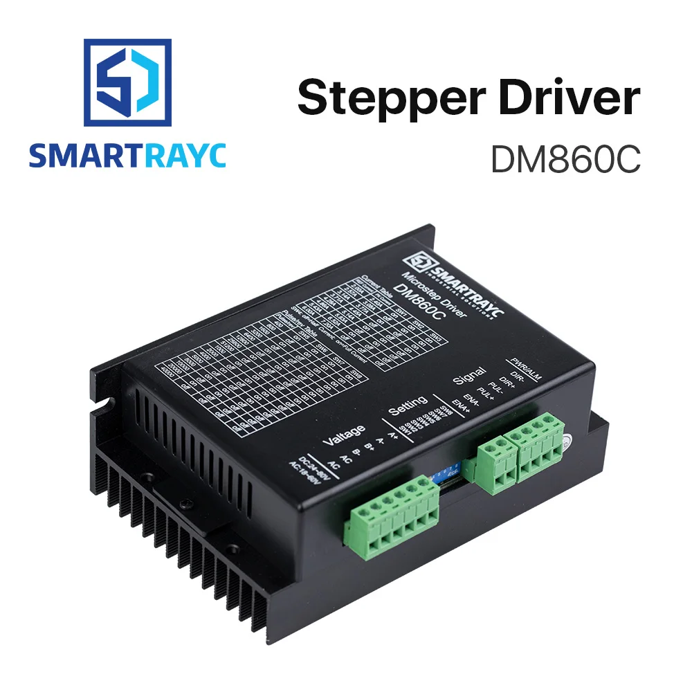 

Smartrayc 2-Phase Stepper Driver DM860C 24-80VDC or 18-60VAC Output 2.4-7.2A Current