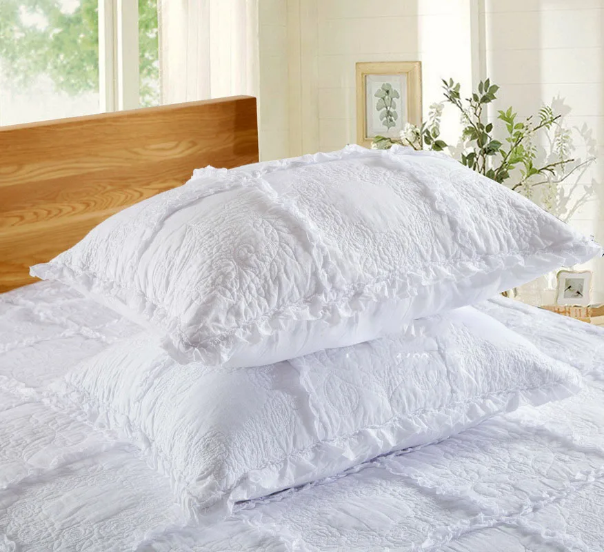 CHAUSUB качественное белое одеяло набор 3 шт. Покрывало хлопковое одеяло s лоскутное покрывало с вышивкой покрывало для кровати Shams King size