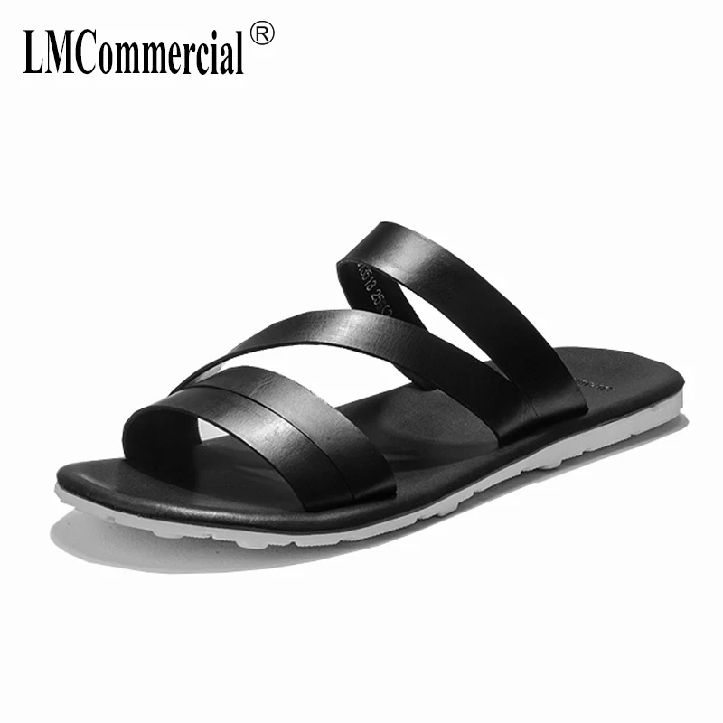 

summer Genuine Leather slippers Rome men's sandals Sneakers Men Flip Flops casual Shoes beach outdoor anti-skid cowhide male