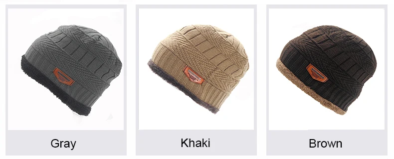 Модная шапка Gorros головные уборы для мужчин и женщин Толстая зимняя шапка мужская вязаная шапка теплая Skullies& Beanies с бархатом
