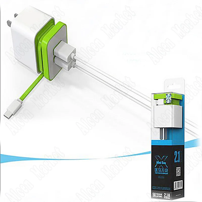 

Wholesale Dual USB 2.1A Multi Port Direct Charger Power Adapter For Android Phones Pads Ipad Charging