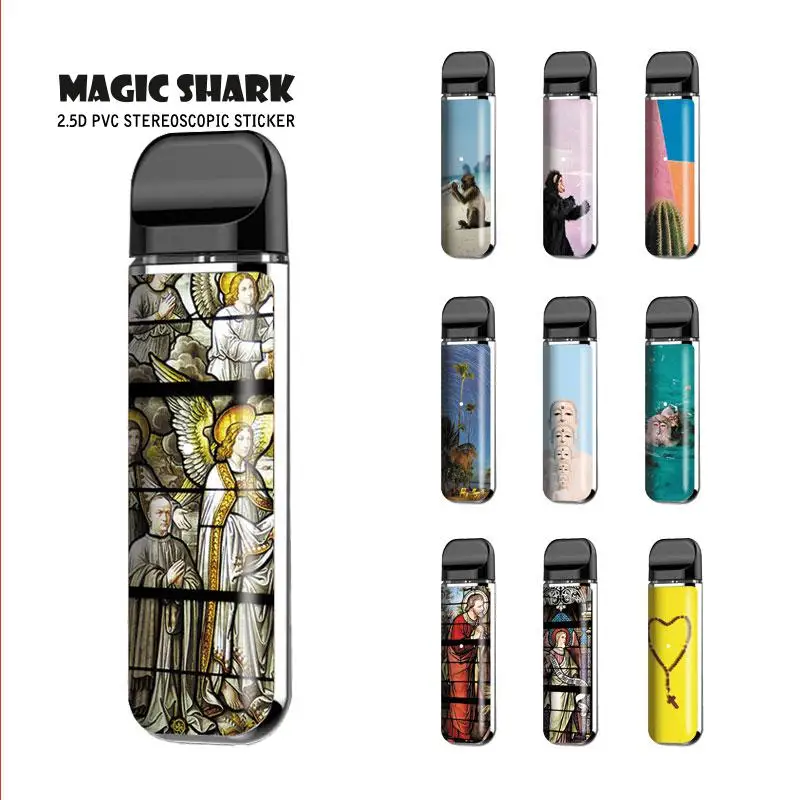 

Magic Shark Buddha Statue God Christ Monkey Cactus E Cigarette Sticker Cover Case for Smok Novo 091-100