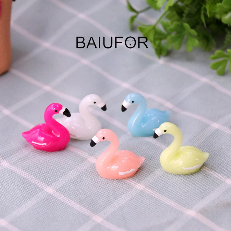 BAIUFOR миниатюрные милые карамельные цвета Лебедь фея сад животные DIY Террариум