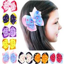 1pc boutique barrettes for children hair ribbon bows clips for girls hairpins double clip accessories headdress Hairgrips HC097