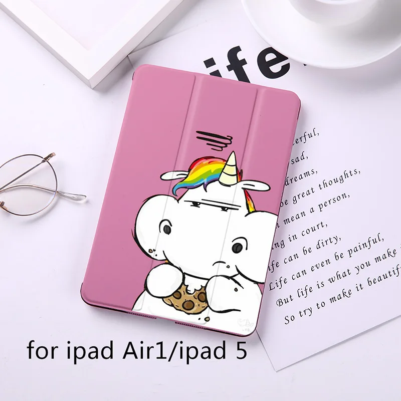 Милый Магнитный флип-чехол с единорогом для Apple iPad 9," Чехол для iPad Air 2 Mini2 из искусственной кожи, складной чехол-книжка с функцией автоматического пробуждения - Цвет: B200072-ipad air1