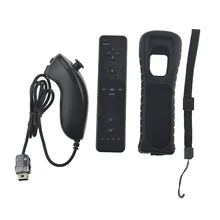 For Wii 2 in 1 Remote Controller Without Motion Plus Bluetooth Wireless Remote Controle For Wii Nunchuck Gamepad
