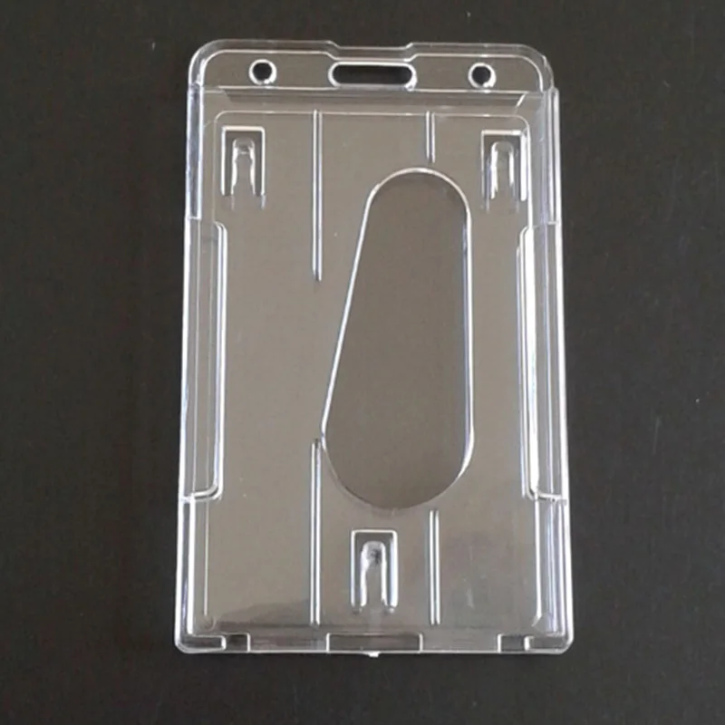 Wallet Card Holder 1Pc Double Card Acrylic Plastic ID Badge Card Holder for Bank Credit Holder Protector Organizer for Documents Badge